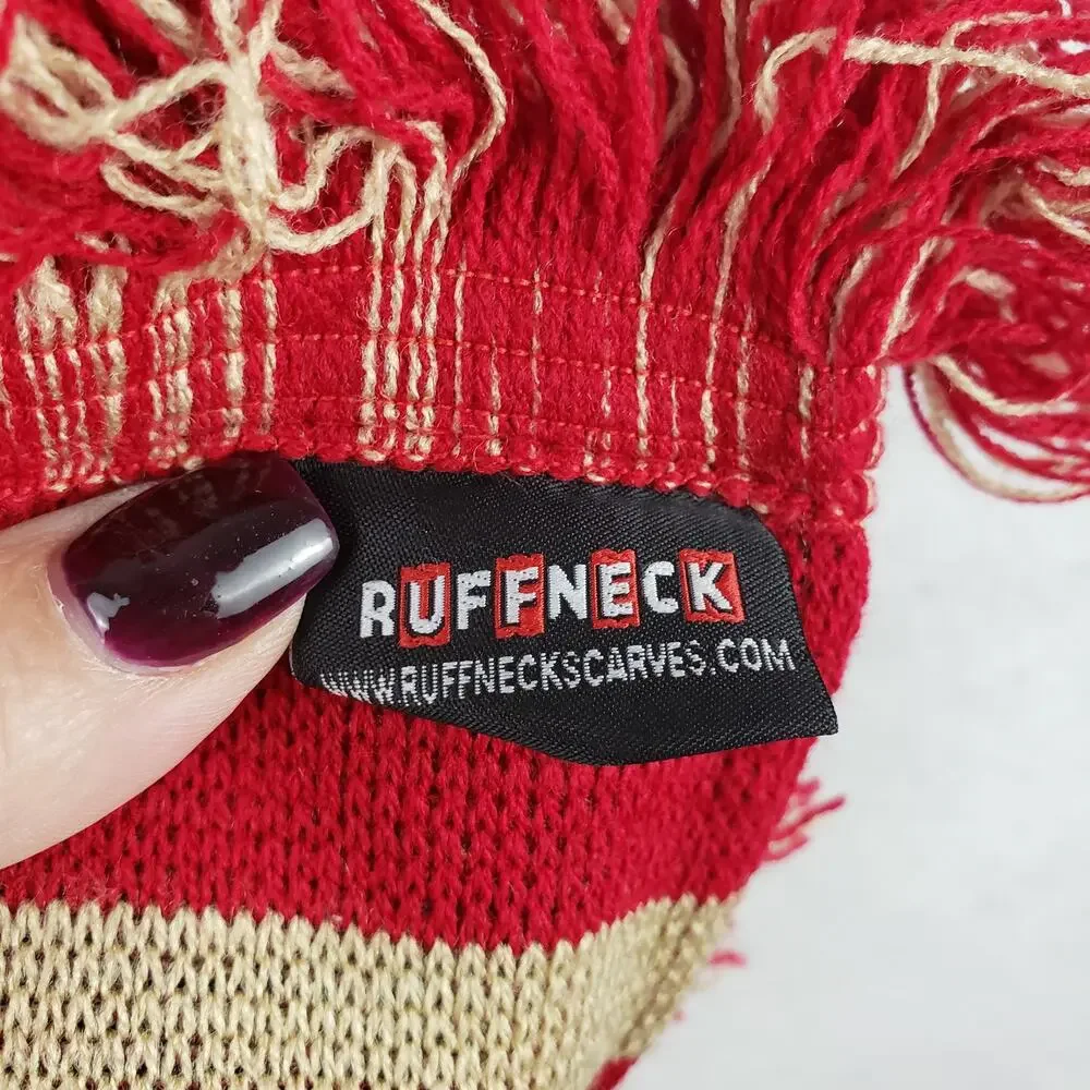 Ruffneck‎ Willamette University OS Fringe Scarf Red Gold Oregon Preppy Varsity